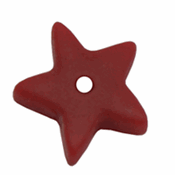 Mat resin stjerne med hul, Rød, Ø12mm, 2 stk.